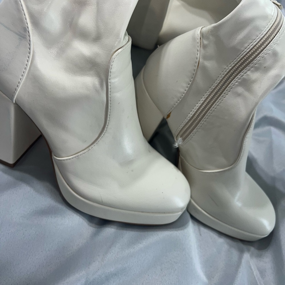 Elegant White Women's Ankle Boots